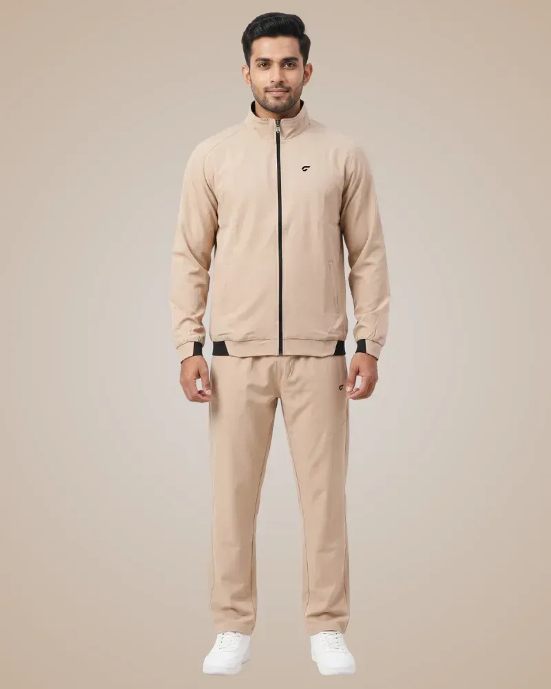 MENS POLY - SPANDEX WOVEN FABRIC WITH MESH TRACKSUIT BRE